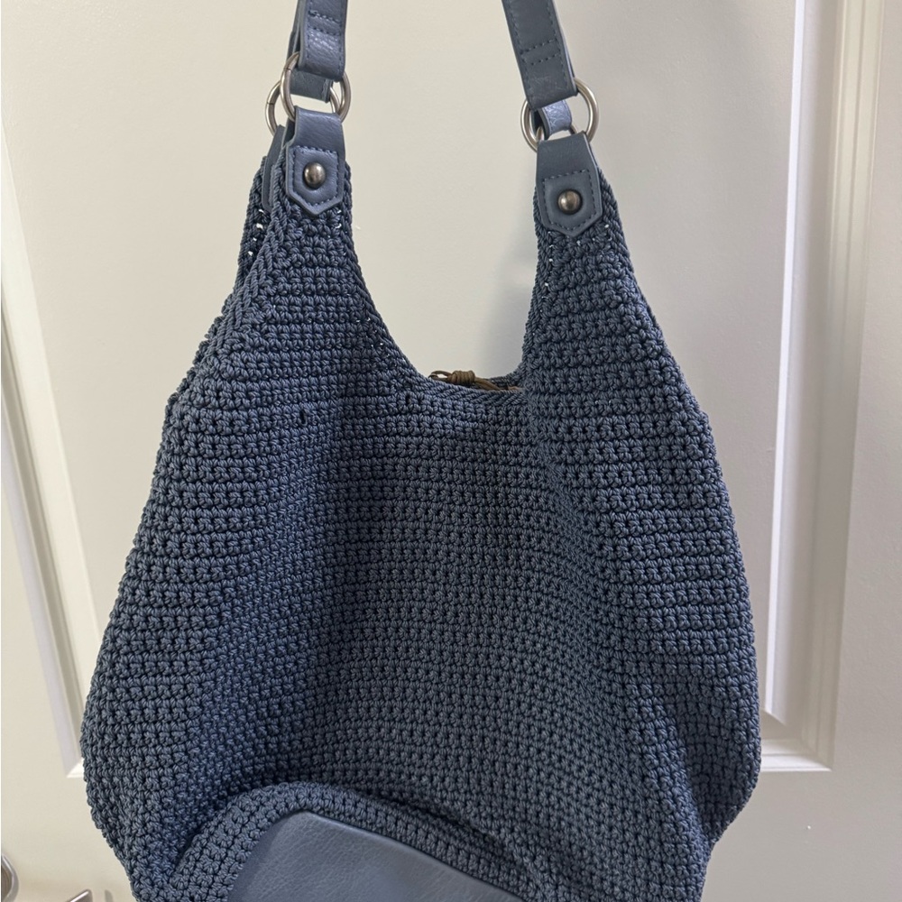 Blue Crochet The Sak bag